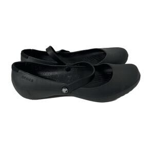 Crocs Alice Work Mary Jane Ballet Flats Women's Size 9 Black Comfort Shoes